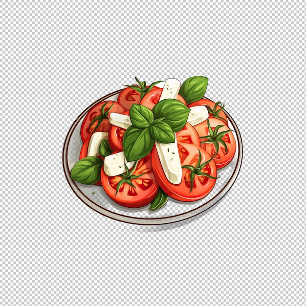 PSD logo van de sticker caprese salad geïsoleerde achtergrond