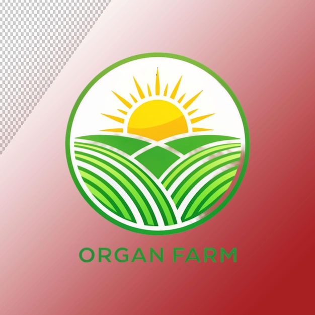 logo van het bedrijf biologisch product zon en groen op doorzichtige achtergrond