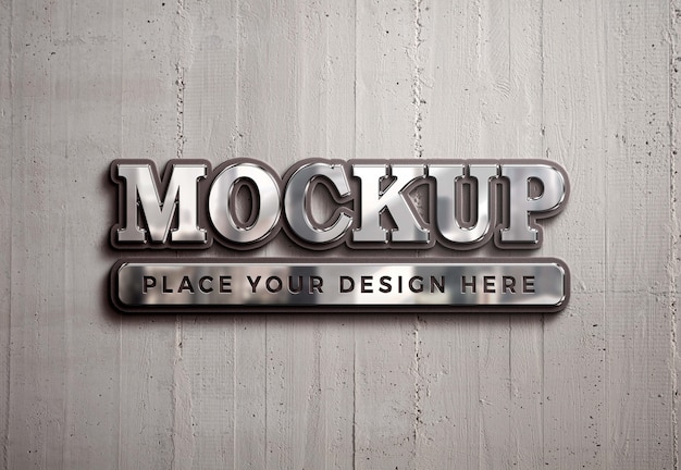 PSD logo on wall mockup design