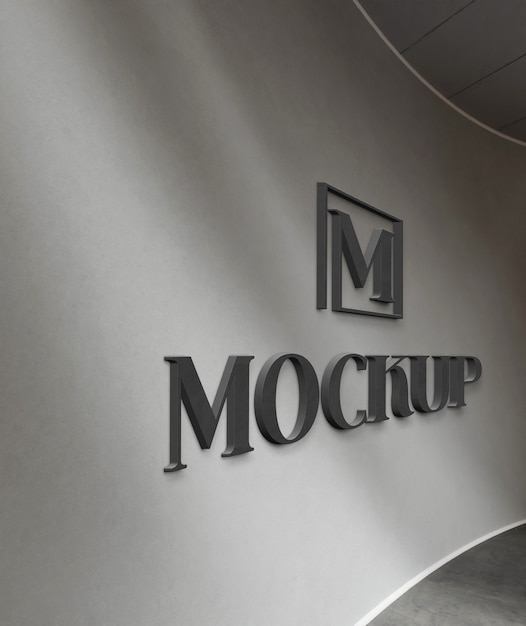 Logo on wall with shadow
