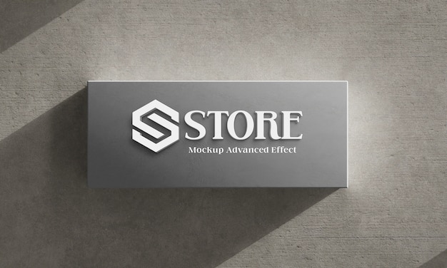 Logo on wall with shadow