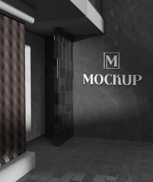 Logo on wall with shadow