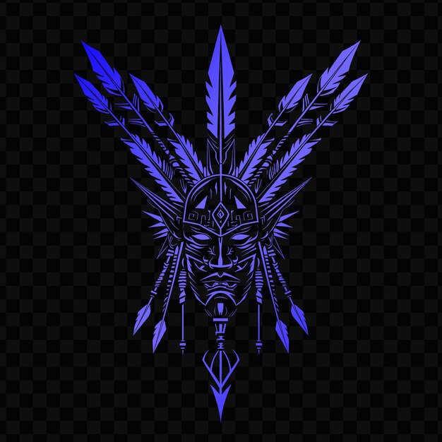 PSD the logo of a warrior with wings on a black background