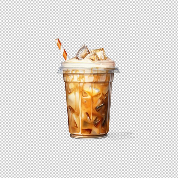 PSD logo watecolor caramel macchiato wyizolowane z tyłu