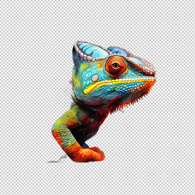 PSD logo watecolor chameleon izolowane tło i