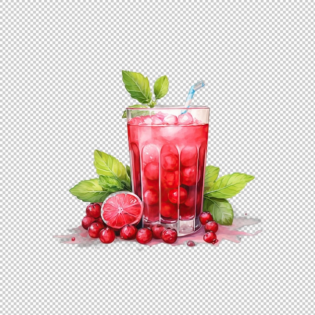 PSD logo watecolor lingonberry juice wyizolowane z tyłu