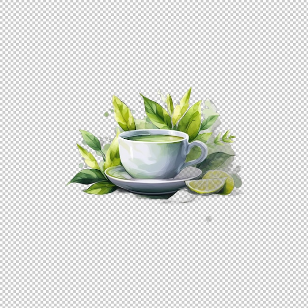 Logo Watecolor Tea Izolowane Izolowane Tło