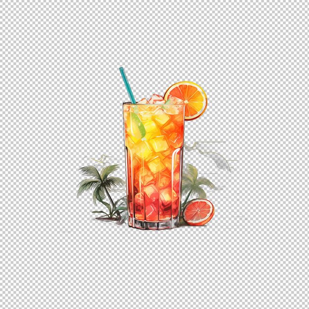 PSD logo watecolor tequila sunrise izolowany backgr