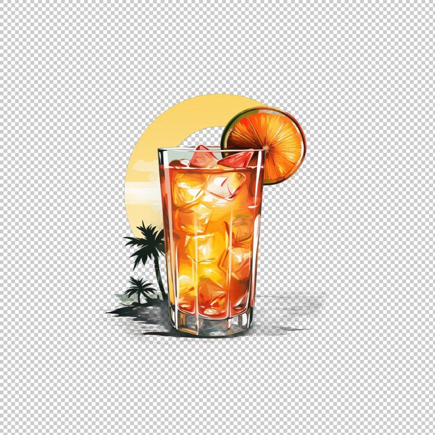 Logo Watecolor Tequila Sunrise Izolowany Backgr