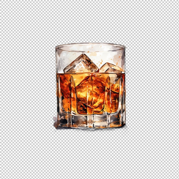 Logo Watecolor Whiskey Smash z izolowanym tłem