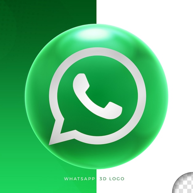 PSD logo whatsapp on ellipse 3d design