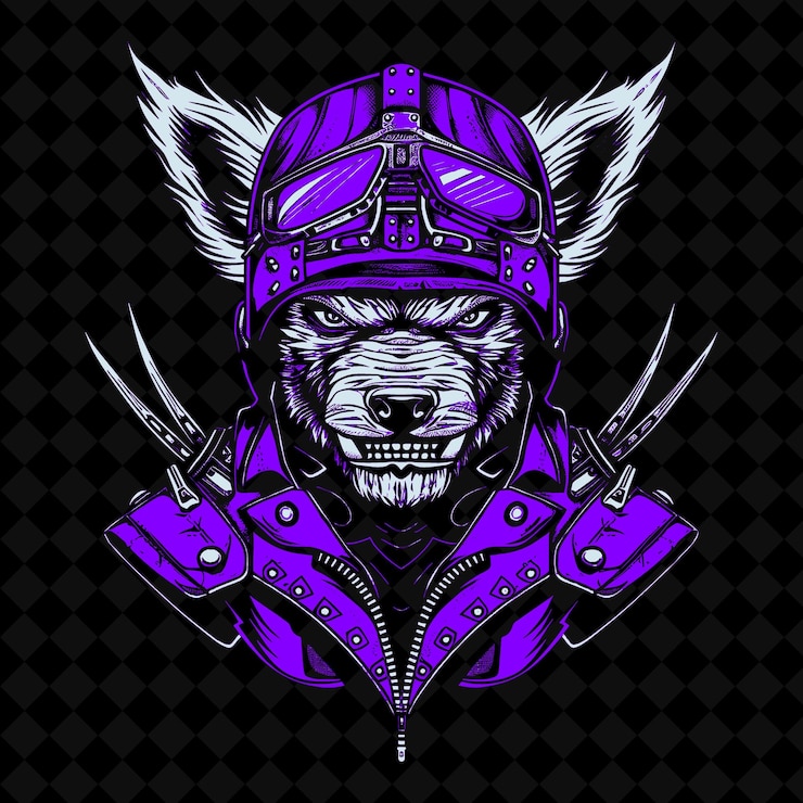 PSD a logo for a wolf with a skull on it