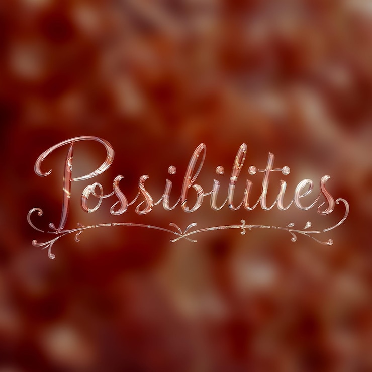 PSD a logo for the word impossible is on a red background