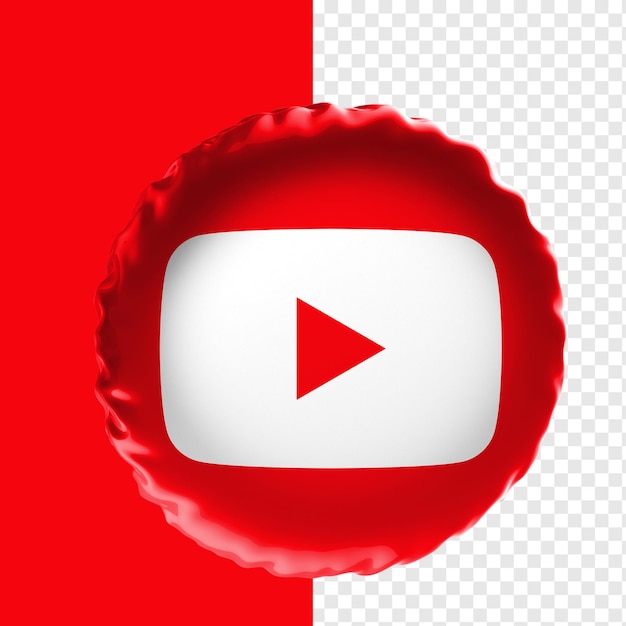 PSD palloncino di youtube 3d con logo