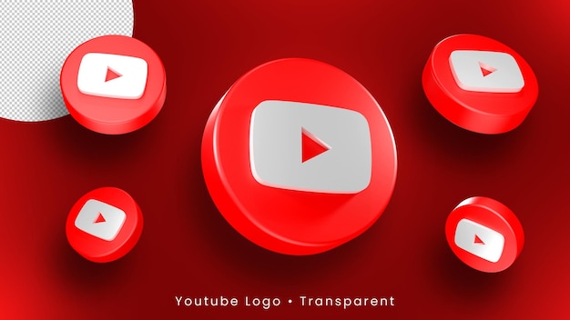 Logo Youtube 3D Tło Youtube