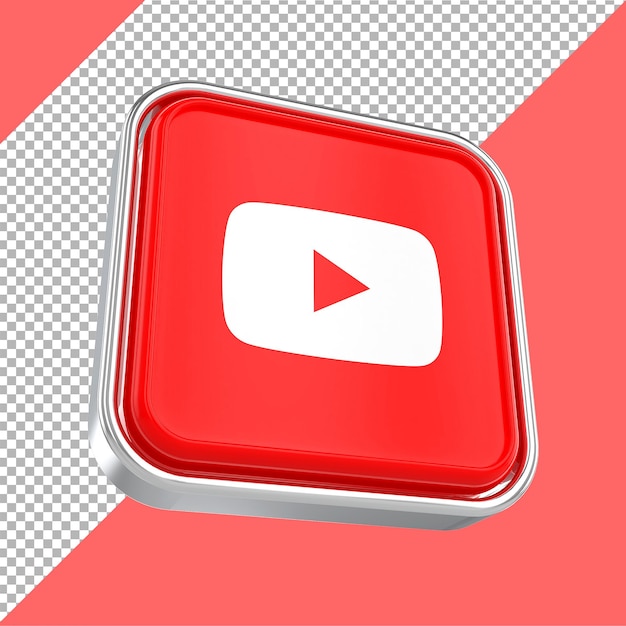 Logo Youtube Media Społecznościowe 3d