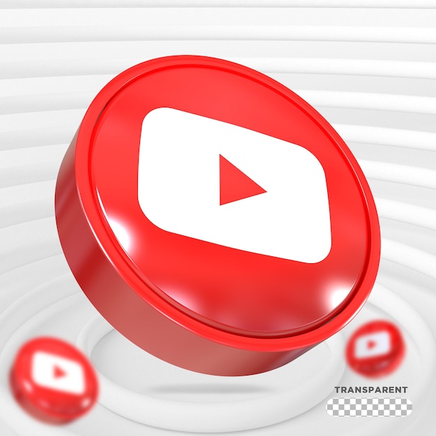 Logo Youtube W Mediach Społecznościowych Style 3d