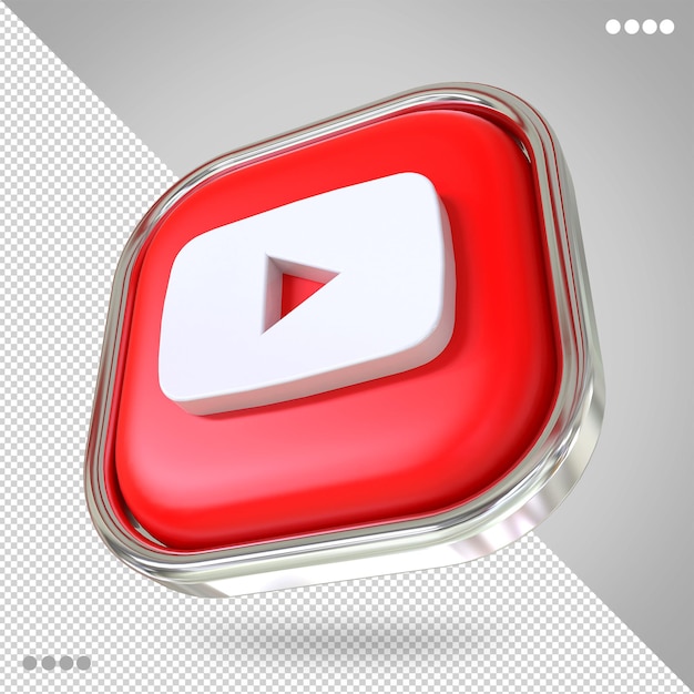 Logo Youtube W Mediach Społecznościowych Style 3d