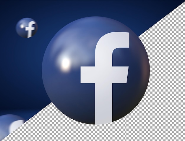 PSD logotipo facebook em 3d arredondado