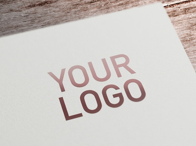 PSD logotipo mockup su carta