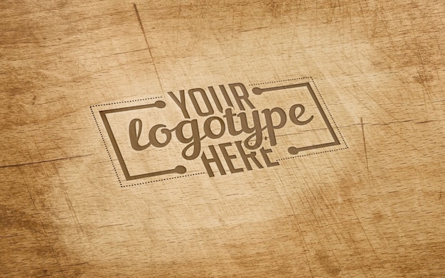 Logotype template on wood