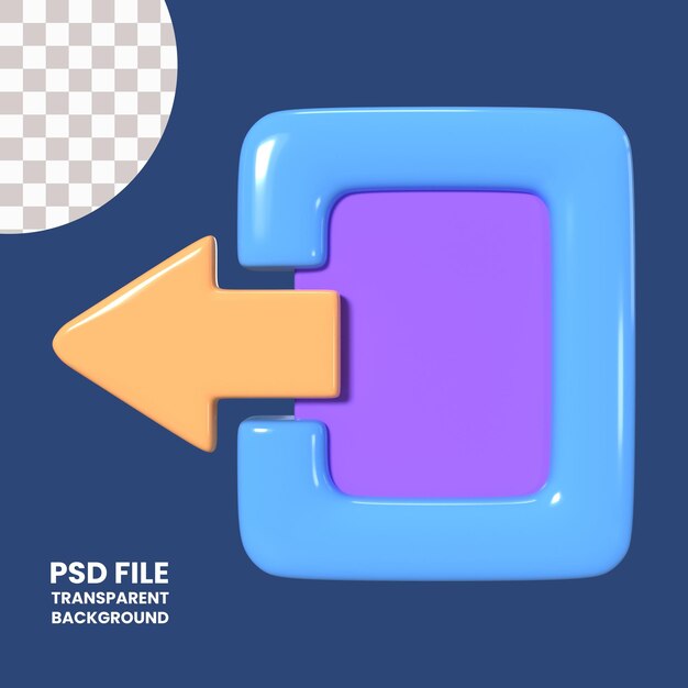 PSD logout 3d illustration icon