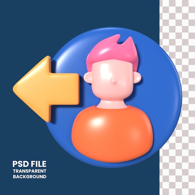 PSD logout 3d illustration icon