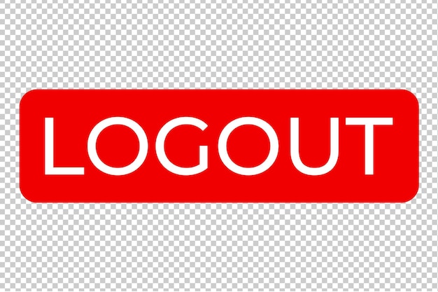 logout button element red design template transparent background file format png log out button psd