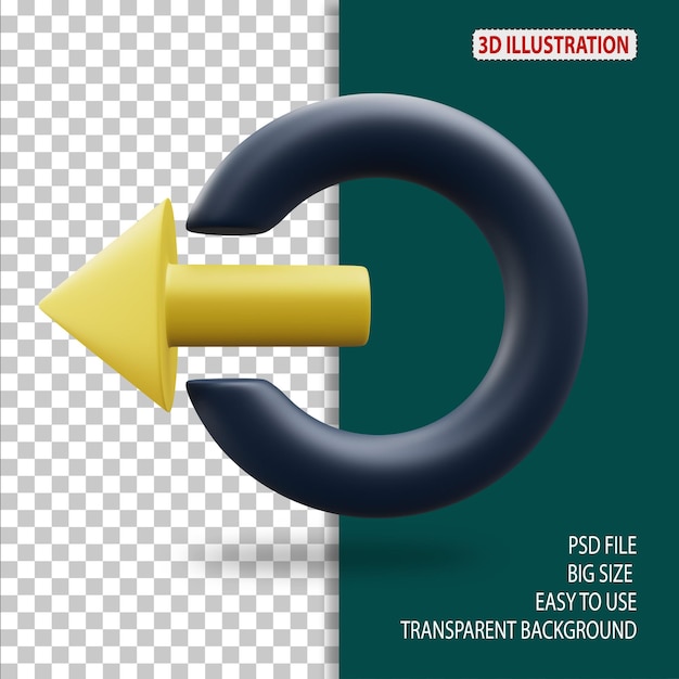 PSD logout uiux 3d icon illustration with transparent background