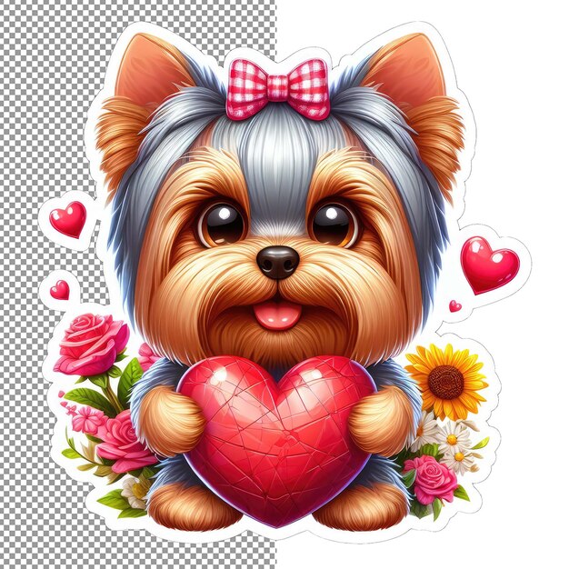 Lojale liefde liefdevolle hond met hart sticker