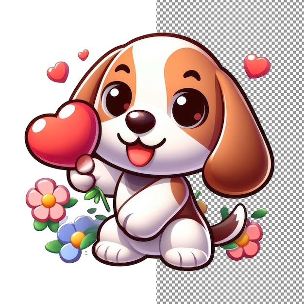 PSD lojale liefde liefdevolle hond met hart sticker