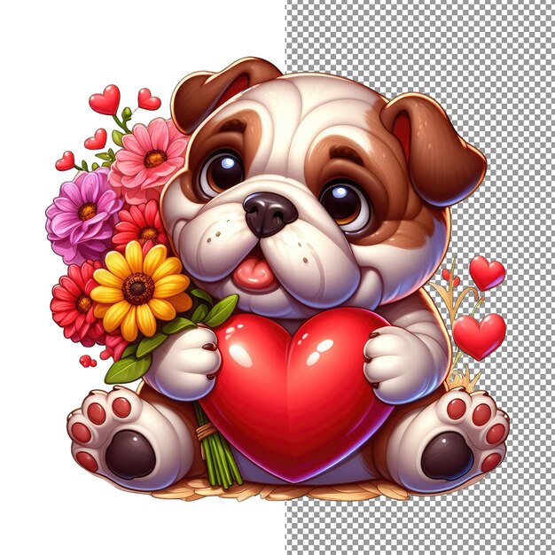 PSD lojale liefde liefdevolle hond met hart sticker