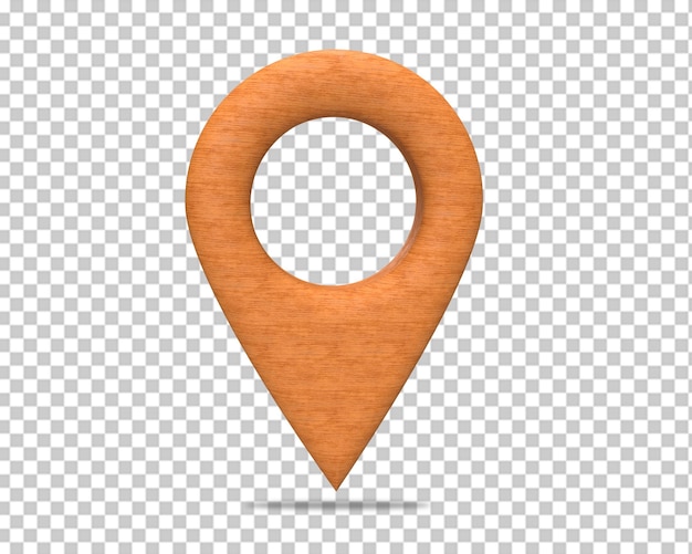 Lokalizacja Drewna Mapa Pin 3d Ikona