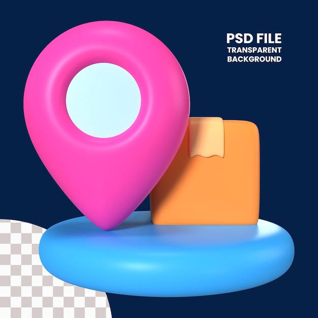 PSD lokalizacja ikona ilustracja 3d