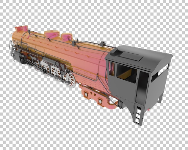 Lokomotiv på gennemsigtig baggrund 3D-rendering illustration