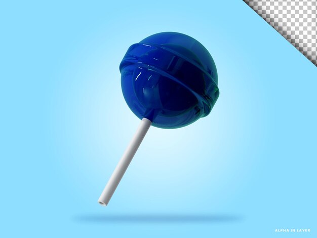 PSD lollipop 3d render illustration isolated