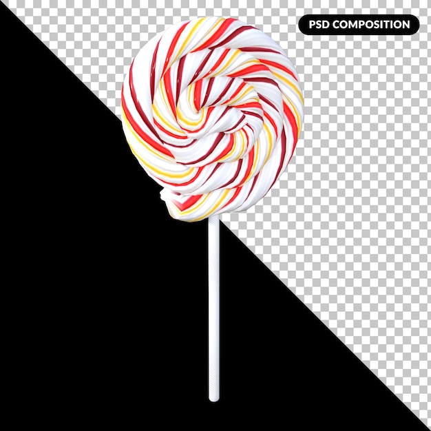 Lollipop candy isolated 3d