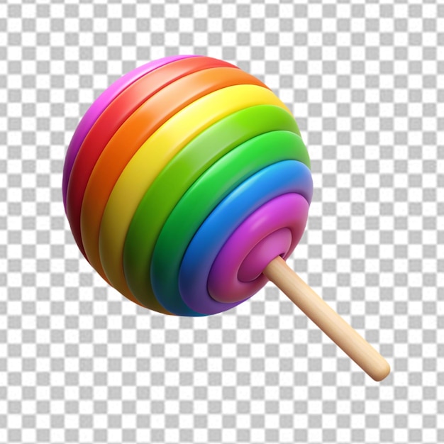 PSD lollipop rainbow on white background