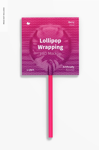 PSD lollipop wrapping mockup, top view