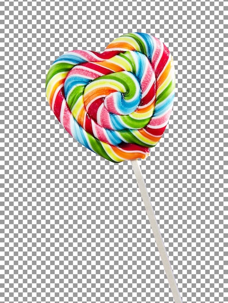 Lolly met een hartvorm op een transparante achtergrond