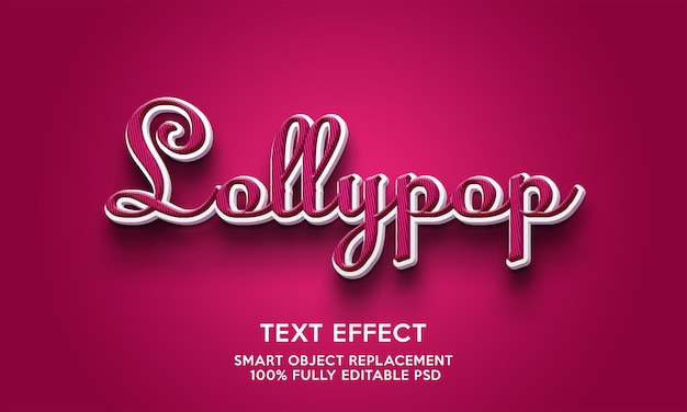 PSD lollypop text effect template