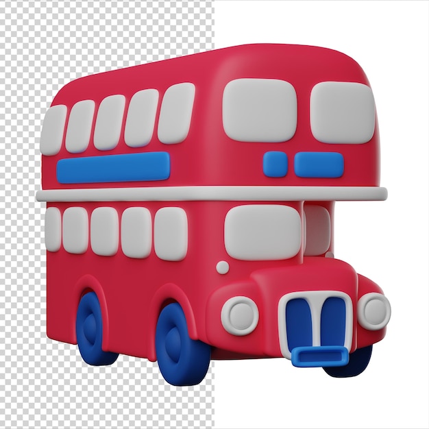 Londense bus 3d render pictogram