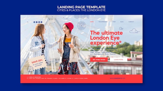 PSD the london eye landing page