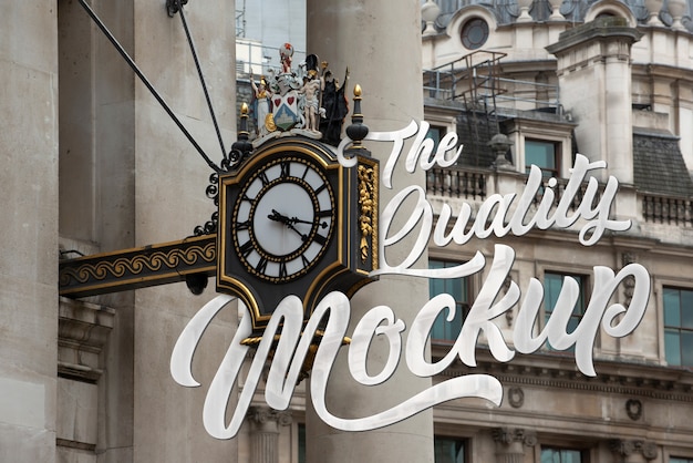 London street landscape with lettering mockup