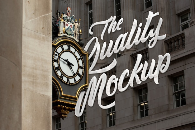 London street landscape with lettering mockup