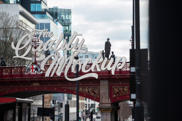 PSD londyński krajobraz uliczny z makietą liter