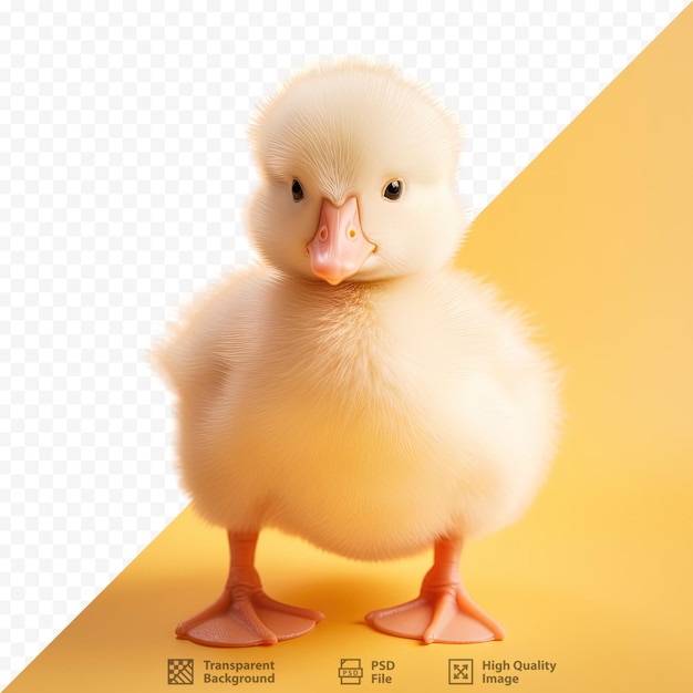 PSD lonely baby duckling in the dark fluttering