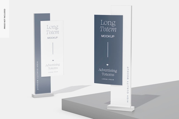 Mockup di totem pubblicitario lungo