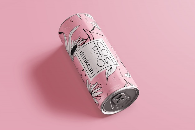 Long Aluminium Drink Can Mockup