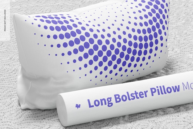 Long Bolster and Rectangular Pillow Mockup